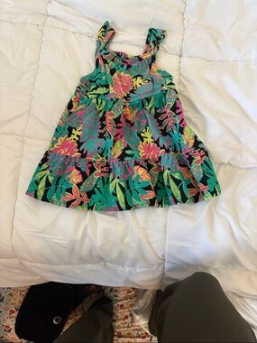 Cat & Jack Tropical Floral Tank Dress in Black, Green, Pink, Yellow